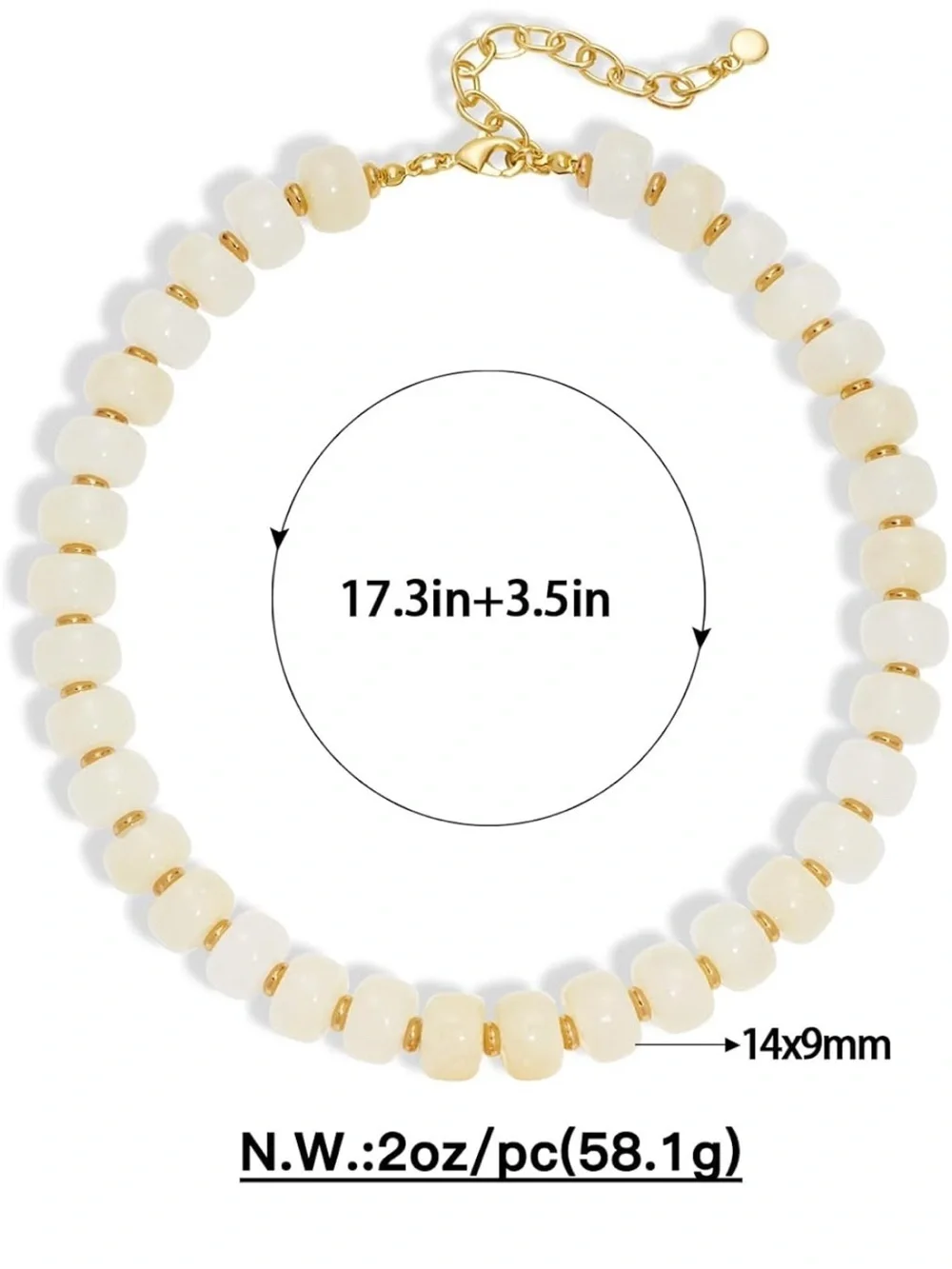 New! Statement Cream Beaded Necklace